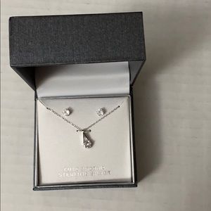 Prime rose cubic zirconia necklace and earrings